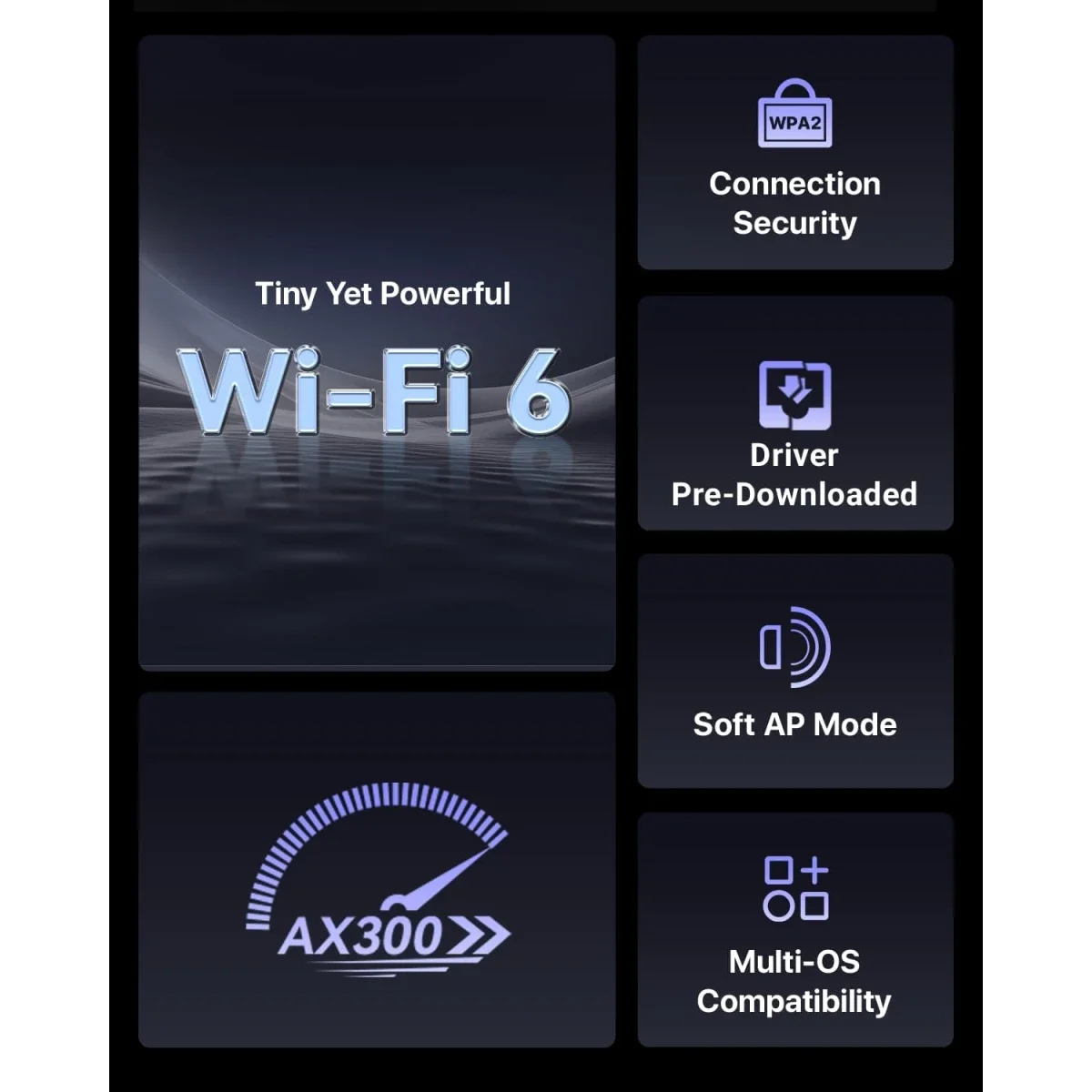 محول USB نانو Tenda W311MI V6.0 AX300 واي فاي 6 - Image 2