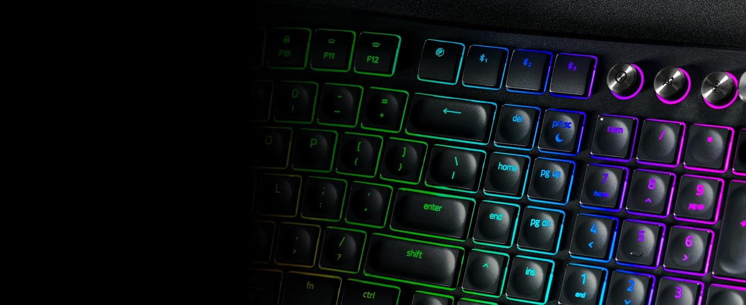 كيبورد Razer Pro Type Ergo لاسلكي مريح بتصميم منفصل وإضاءة RGB - أسود - Thumbnail 13