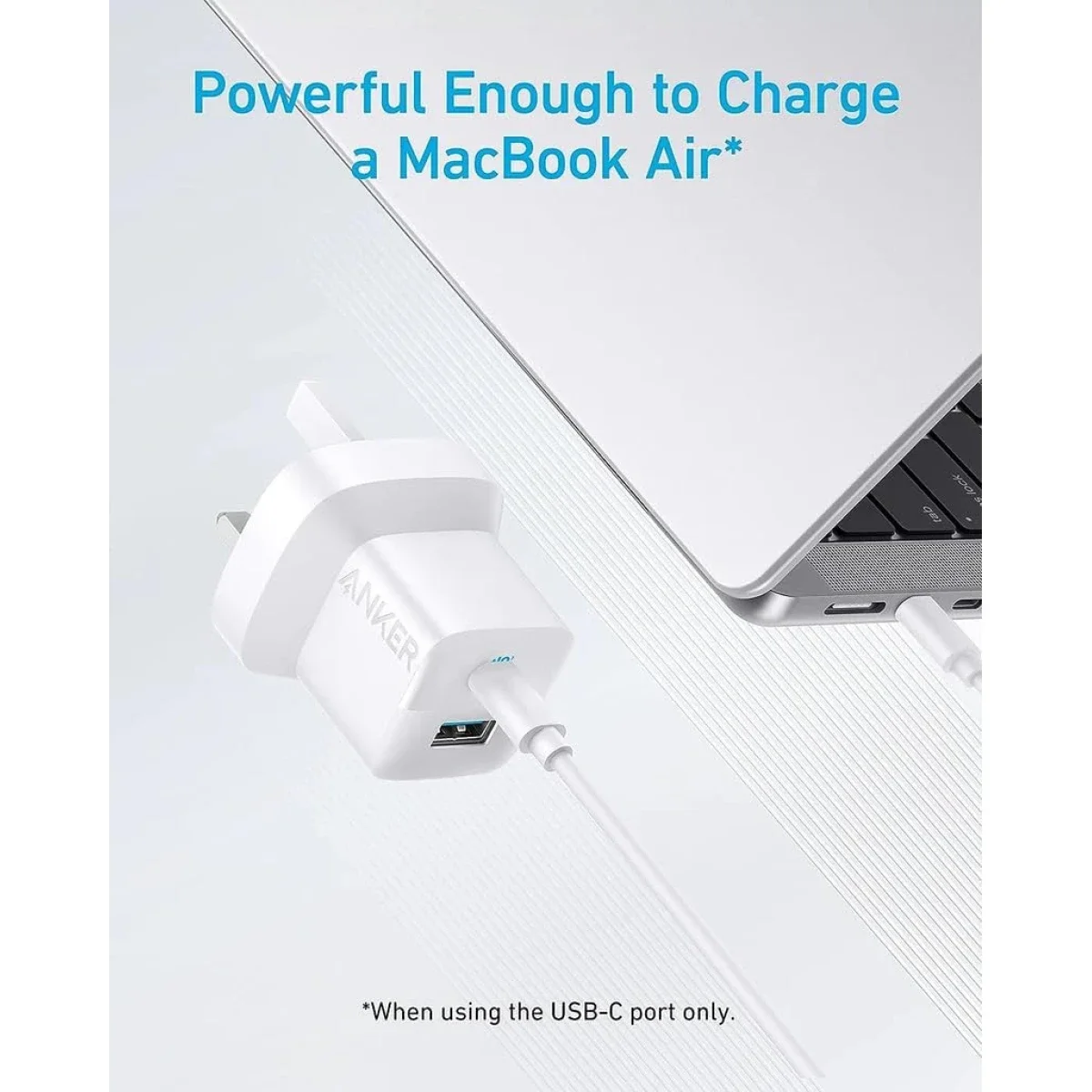 Anker 323 33W Wall Charger with USB-C to USB-C Cable 3ft, White - Thumbnail 6