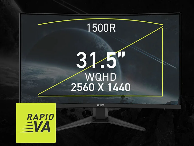 شاشة ألعاب MSI منحنية 32 إنش QHD 2K 1440p بتردد 180 هرتز وزمن استجابة 0.5 مللي ثانية MAG 321CQF E18 - Thumbnail 11