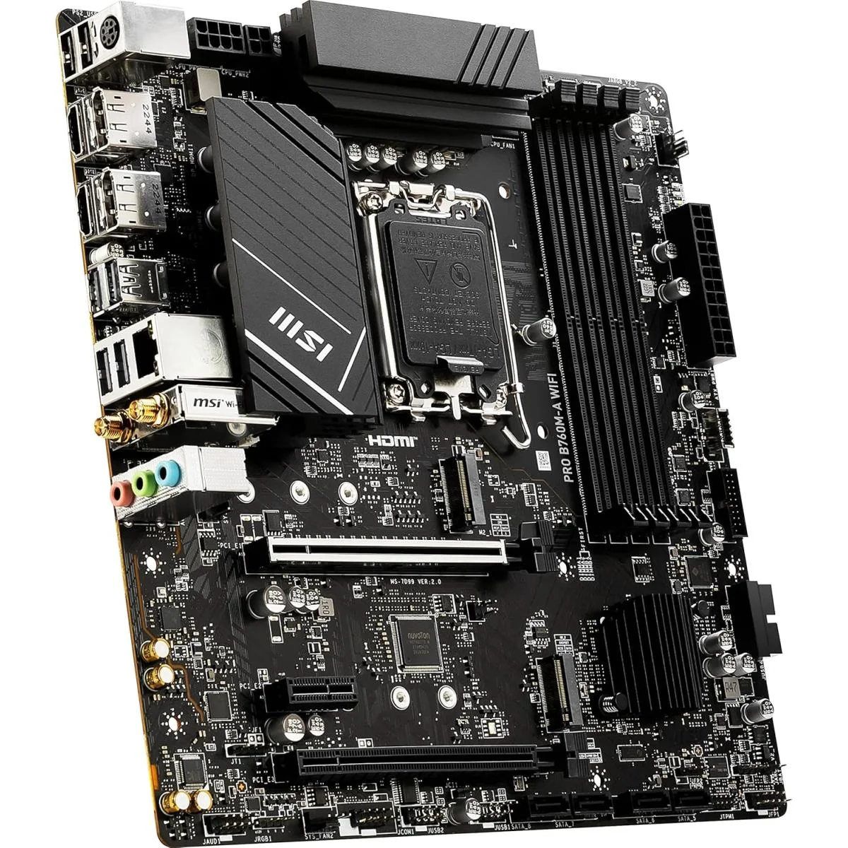 لوحة أم MSI PRO B760M-A Wi-Fi 6E بمعيار Micro-ATX وذاكرة DDR5 ومقبس LGA 1700 - Image 2