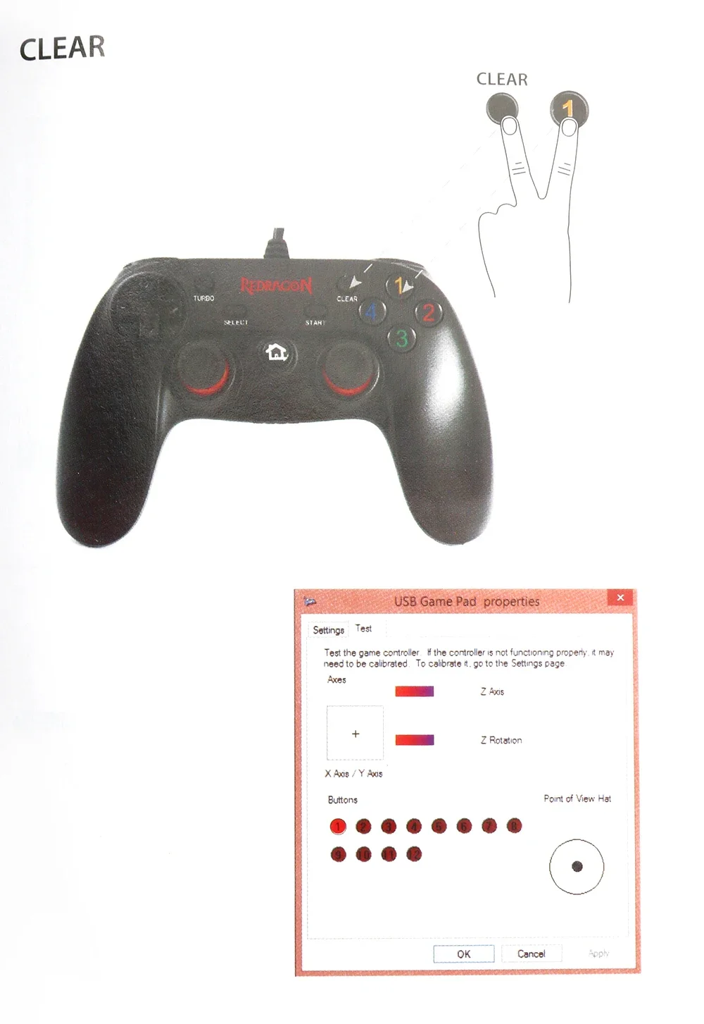 Redragon G807 Saturn Wired USB Game Controller with Dual Vibration - Thumbnail 18
