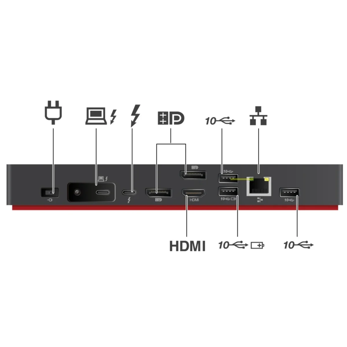 Lenovo ThinkPad Universal Thunderbolt 4 Dock with 8K Display Support and 135W Power Adapter - Black - Image 2