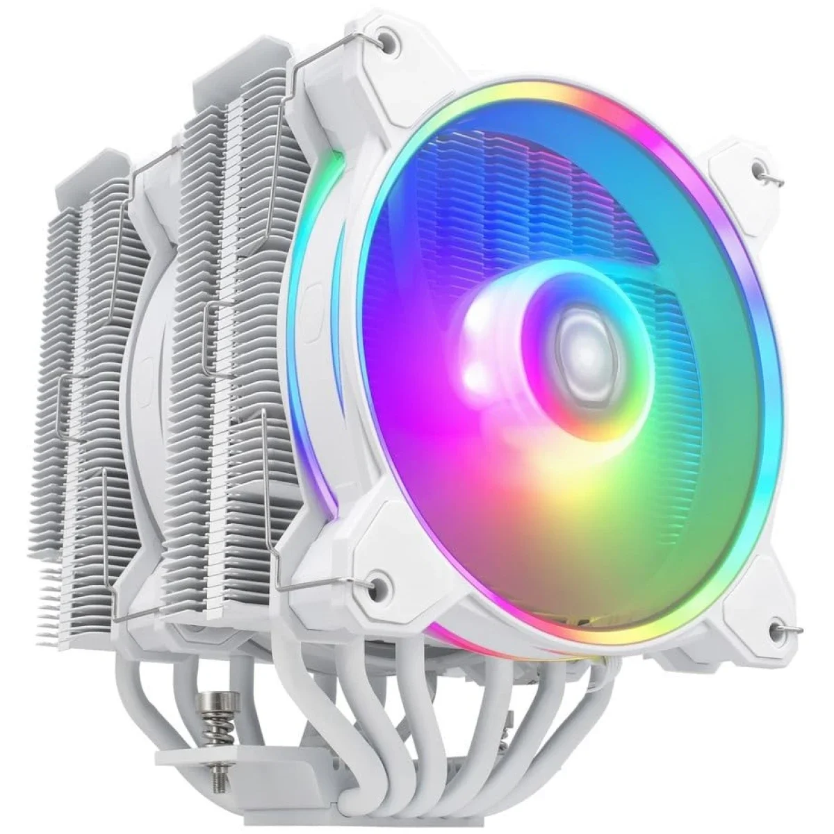 Cooler Master Hyper 622 Halo Dual Tower CPU Air Cooler with Dual Halo² ARGB Fans, 6 Heat Pipes, White