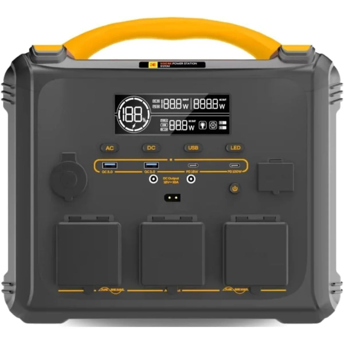 محطة طاقة محمولة Kodak S1210 بسعة 1102.5Wh وطاقة ذروة 2400W ومدخل شمسي 800W