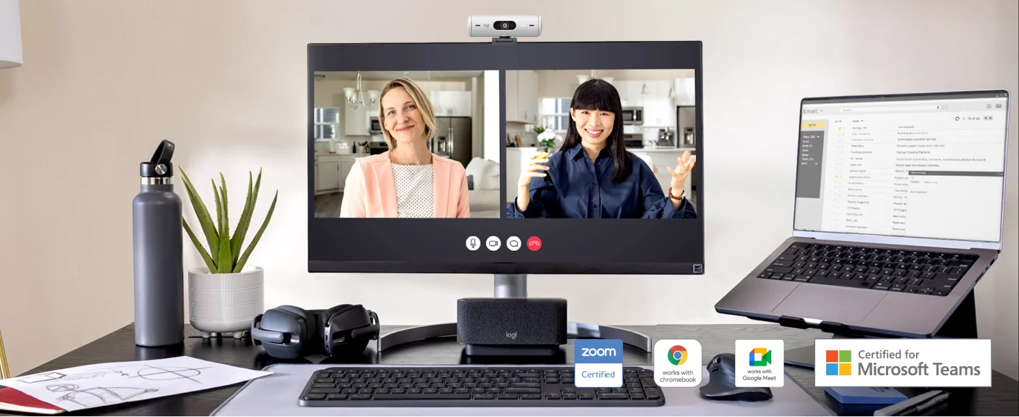 كاميرا ويب Logitech Brio 500 بدقة Full HD مع تصحيح إضاءة تلقائي وغطاء خصوصية - Thumbnail 20