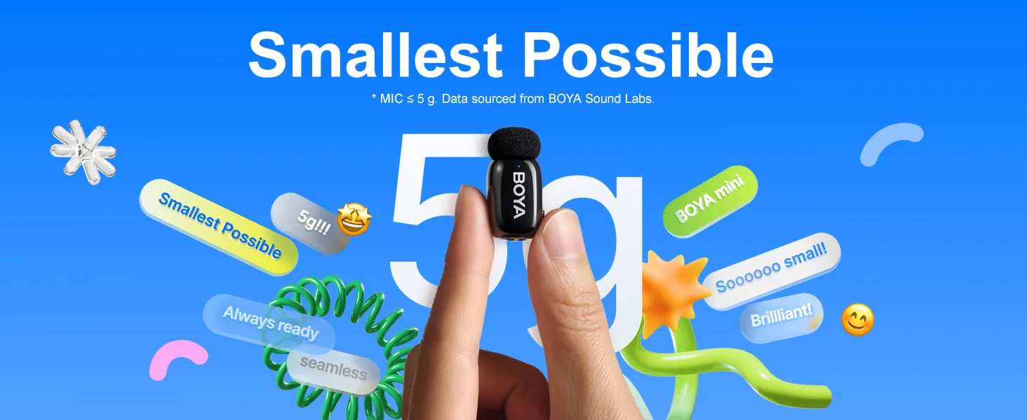 Boya Mini Wireless Lavalier Microphone with USB-C/Lightning, 30H Battery, White - Thumbnail 11