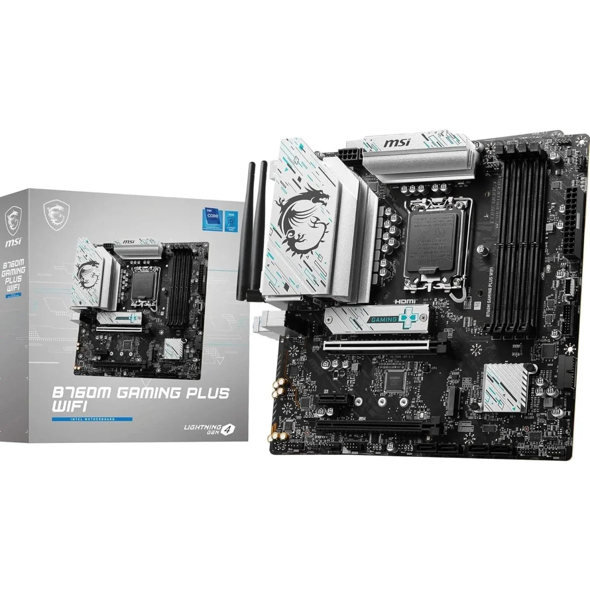 لوحة أم MSI B760M GAMING PLUS WIFI 6E mATX DDR5 مع PCIe 4.0 و2x M.2