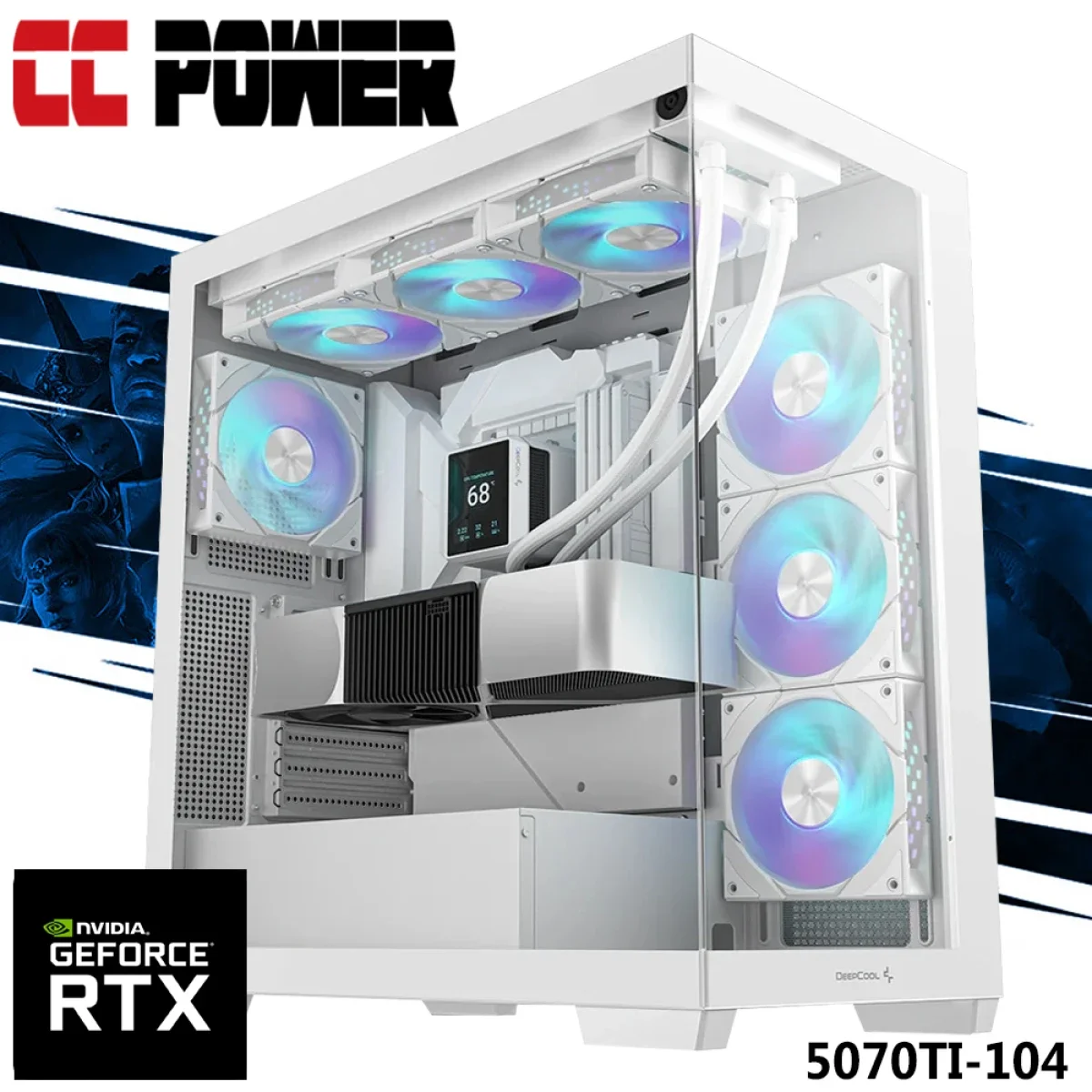 City Center Computers CC Power 5070TI-104 Gaming PC AMD Ryzen 7 9800X3D RTX 5070 Ti 32GB RAM 1TB SSD Liquid Cooler - Image 1