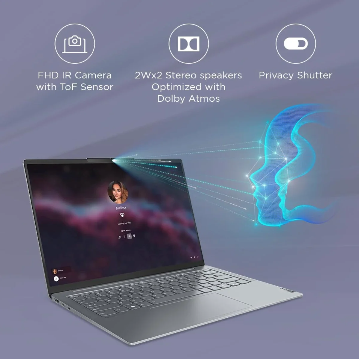 Lenovo Yoga Slim 6 2024 14-inch OLED Laptop Intel Core i5-13500H 16GB RAM 512GB SSD Storm Grey - Image 3