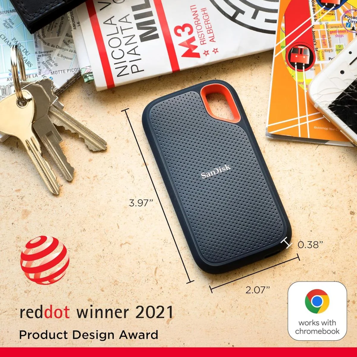 SanDisk Extreme Portable SSD 1TB USB-C USB 3.2 Gen 2 External SSD - Image 5