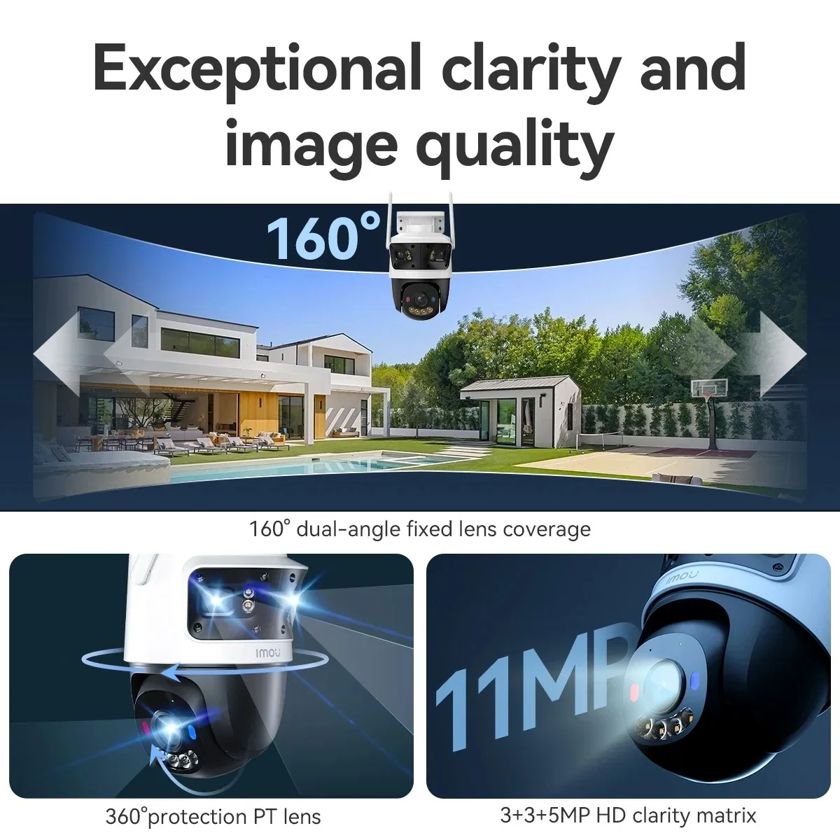 كاميرا مراقبة خارجية IMOU Cruiser Triple ثلاثية العدسات بدقة 11MP وPTZ وWi-Fi - Image 3