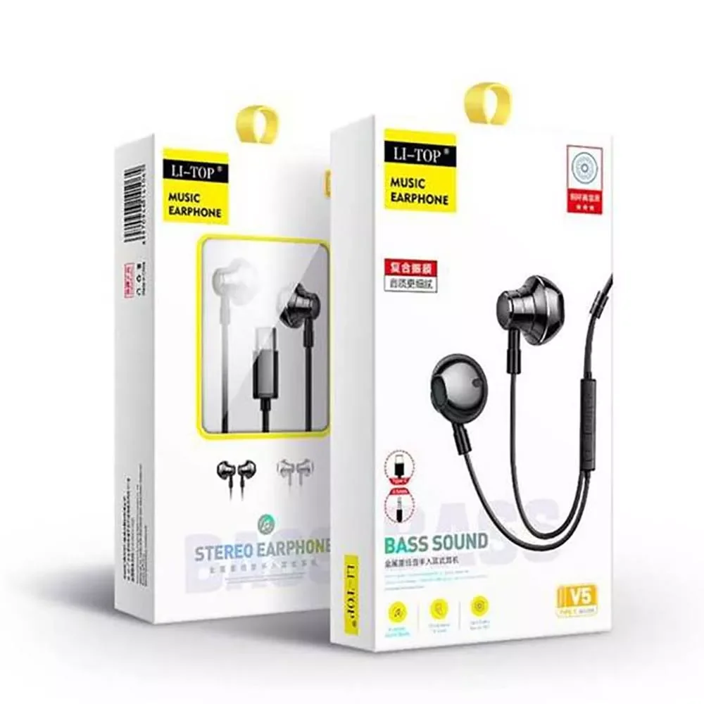 سماعات أذن LI-TOP V5 سلكية HiFi بمنفذ USB Type-C