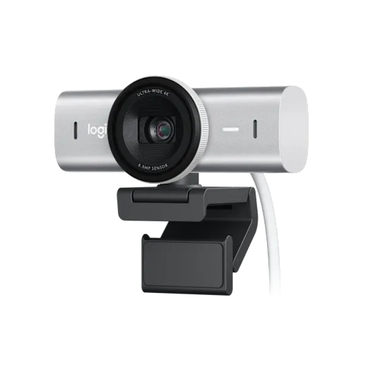 كاميرا ويب Logitech MX Brio بدقة 4K Ultra HD وتحسين الصورة بالذكاء الاصطناعي – رمادي فاتح