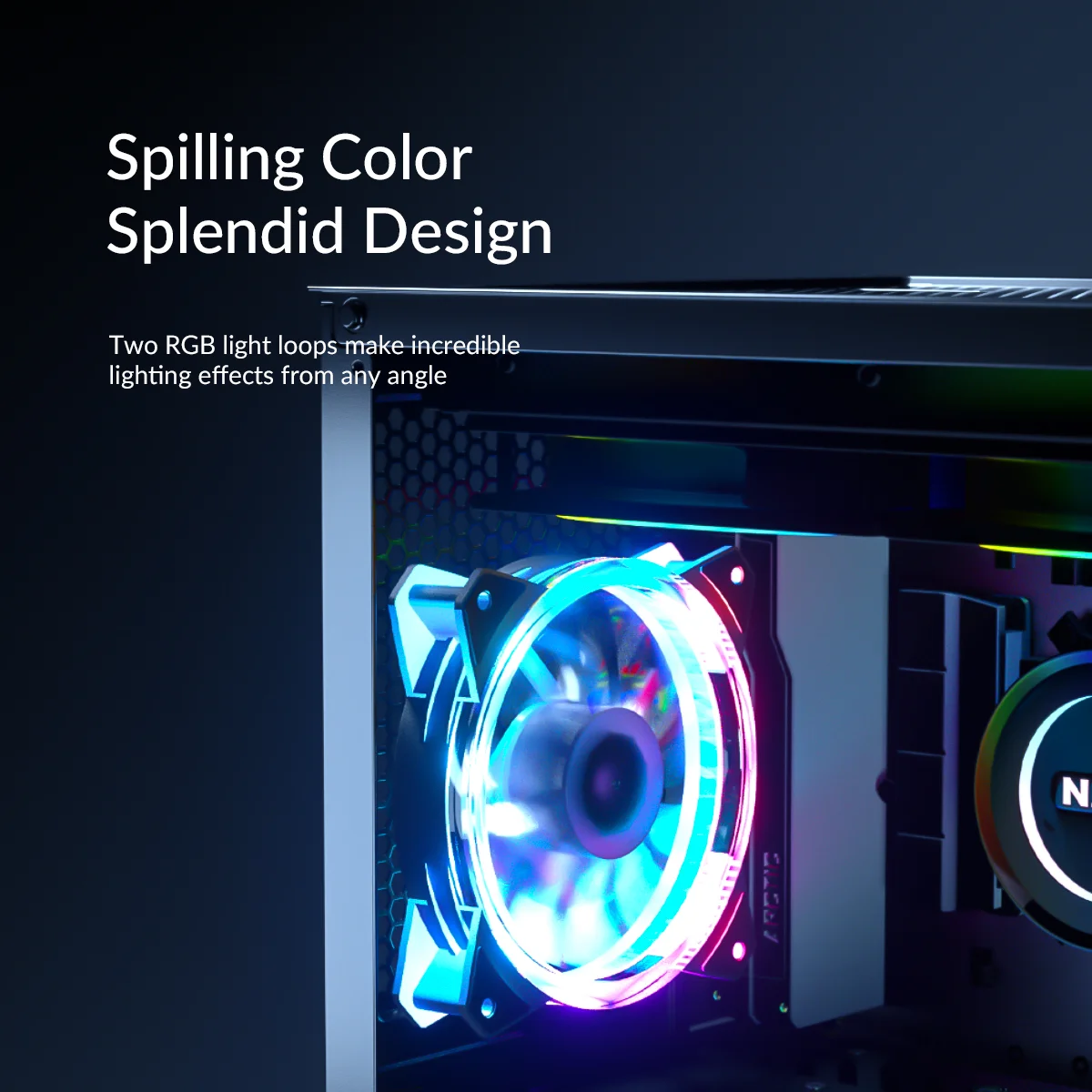 مروحة كيس ORICO ORICO-CSF-2SY-4P-BK-BP مقاس 120 ملم بإضاءة RGB - Image 8