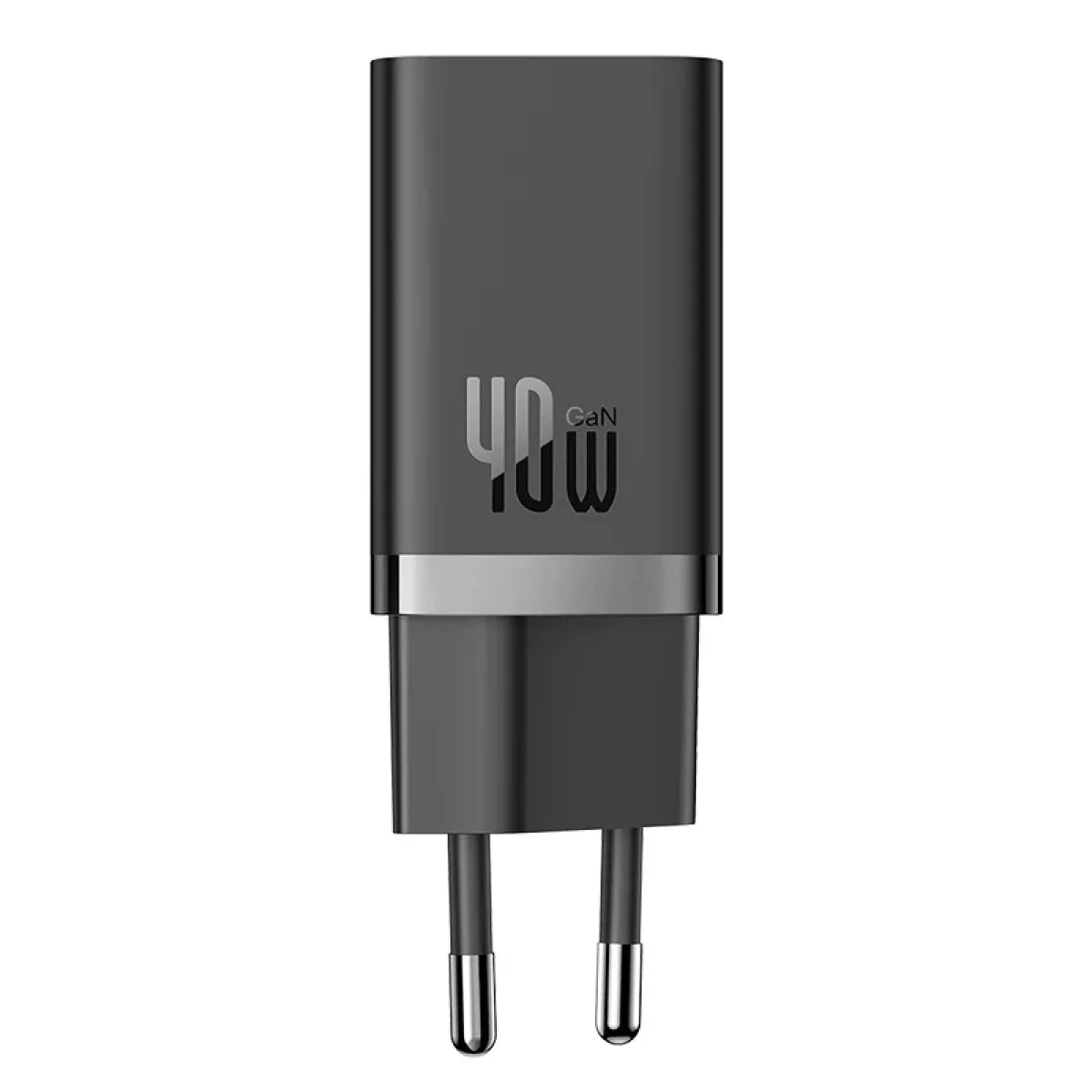 شاحن Baseus GaN5 Pro سريع GaN بقدرة 40 واط ومنفذي USB-C، قابس أوروبي، أسود - Thumbnail 3
