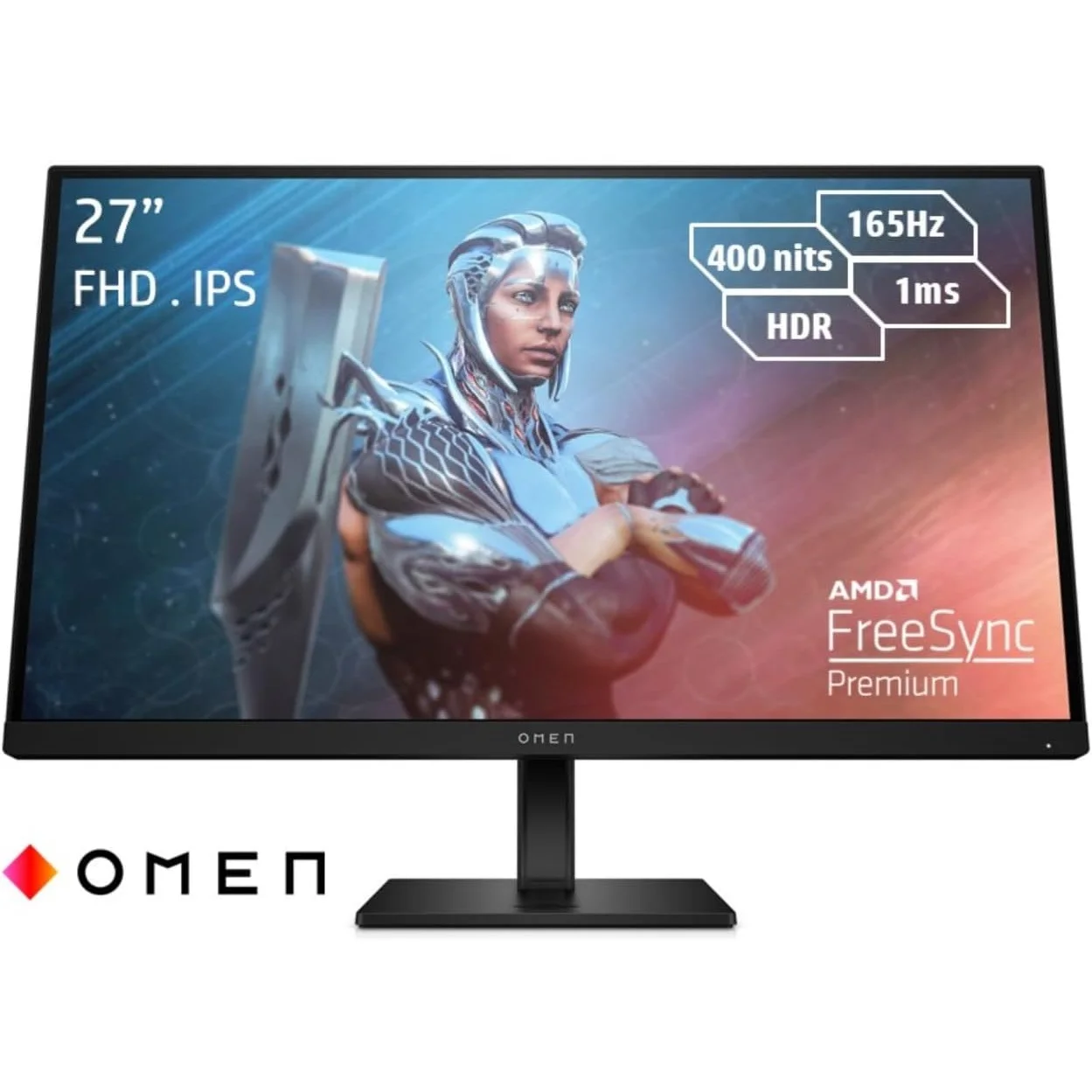شاشة ألعاب HP OMEN 780F9AA مقاس 27 إنش FHD IPS بتردد 165Hz واستجابة 1ms