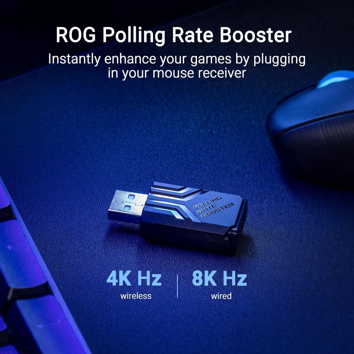 ماوس ألعاب لاسلكي Asus ROG Keris II Ace فائق الخفة 54 جم، 42000 DPI، أسود - Thumbnail 4