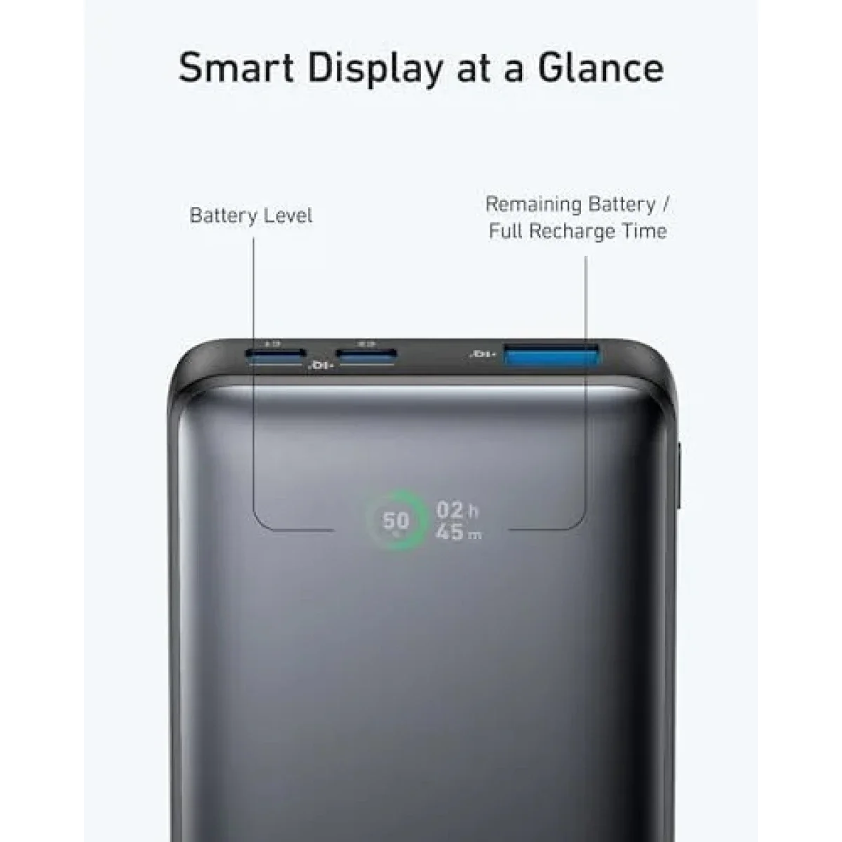 Anker 533 Power Bank A1249 PowerCore 25W 10000mAh, 3 Ports, Black - Thumbnail 2