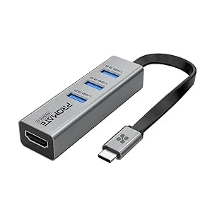محول Promate MediaHub-C3 من USB-C إلى HDMI من الألومنيوم مع 3 منافذ USB 3.0، 4K 30Hz - Image 8