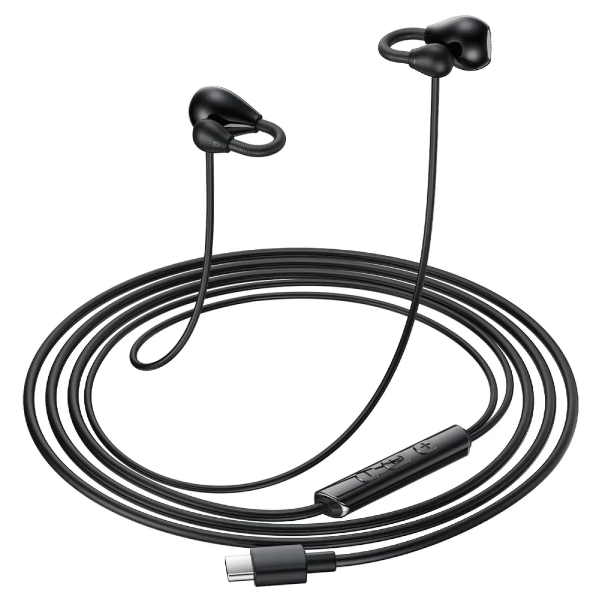سماعات أذن ACEFAST L16 سلكية USB-C بتصميم مشبك مع مايك - أسود - Thumbnail 4