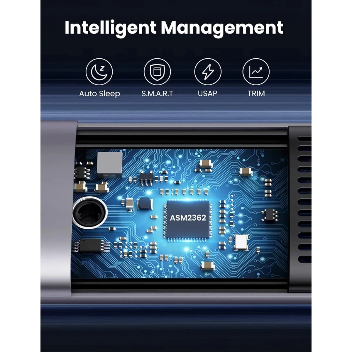 Ugreen M.2 NVMe SSD Enclosure with USB-C and USB-A, 10Gbps - Thumbnail 3