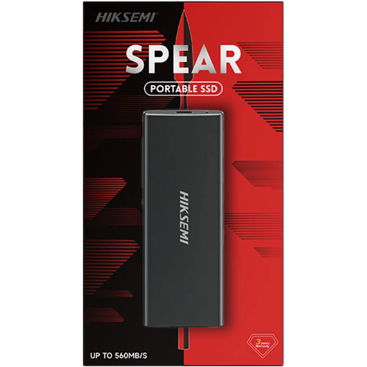 SSD محمول Hiksemi SPEAR بسعة 512GB USB 3.1 Type-C بسرعة قراءة 560MB/s وكتابة 520MB/s