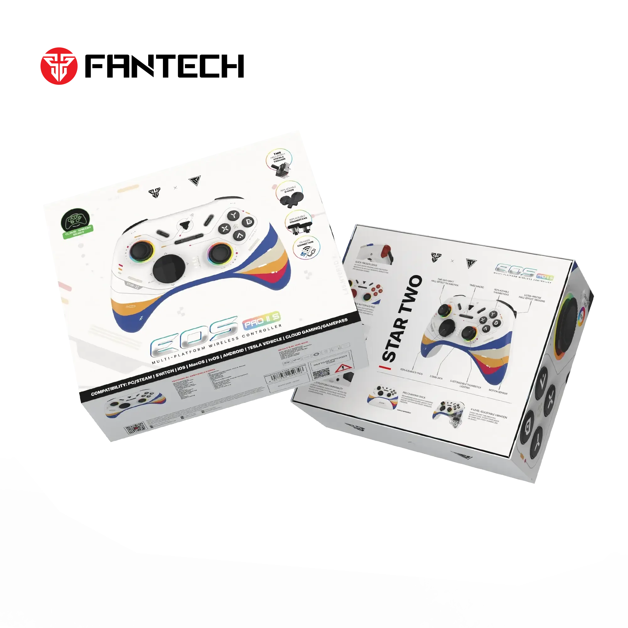 يد تحكم ألعاب Fantech EOS PRO II S WGP15V2S لاسلكية Star Two White - Thumbnail 5