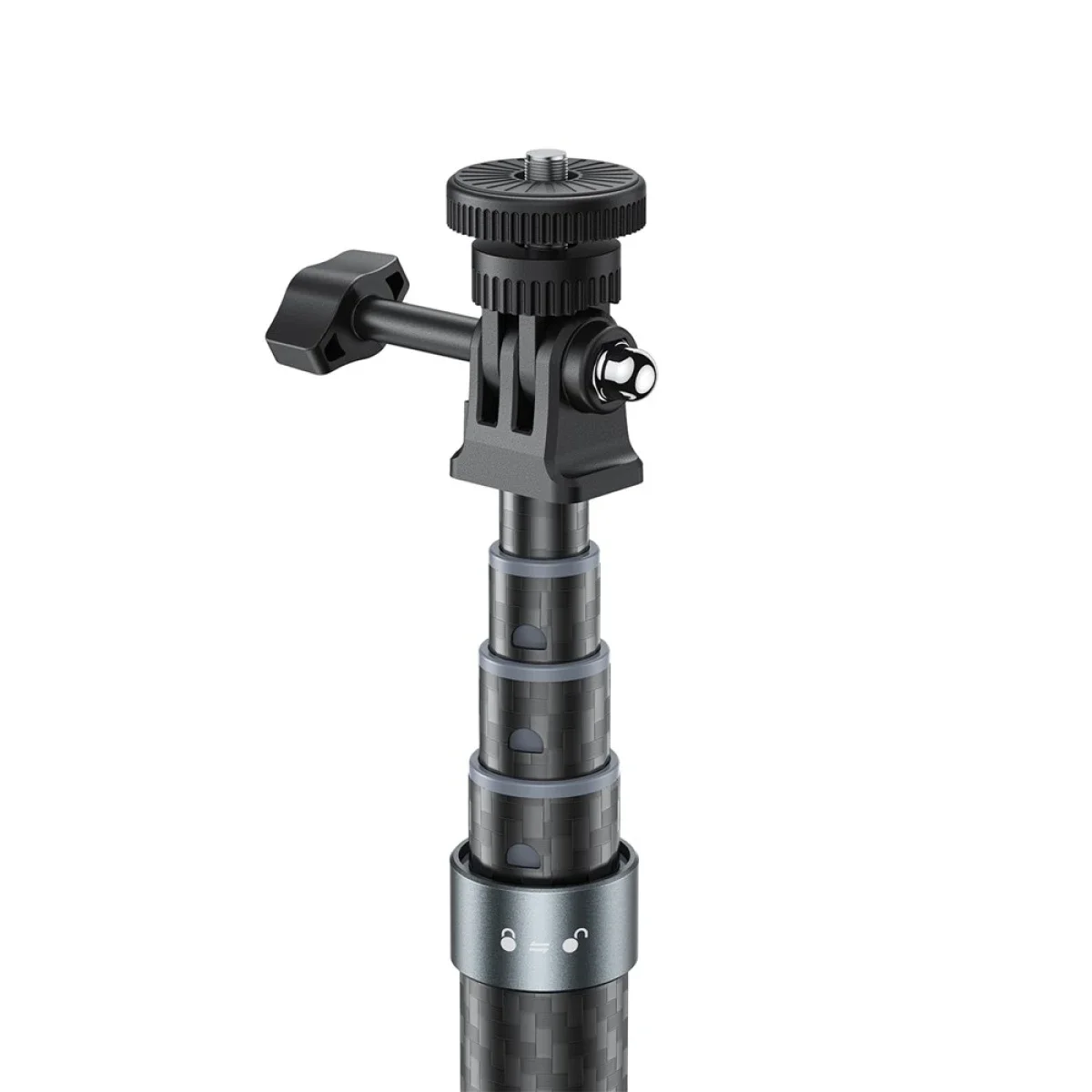 ACEFAST E38 1.2m Carbon Fiber Telescopic Selfie Stick, 5-Level Adjustable, Black/Grey - Image 3