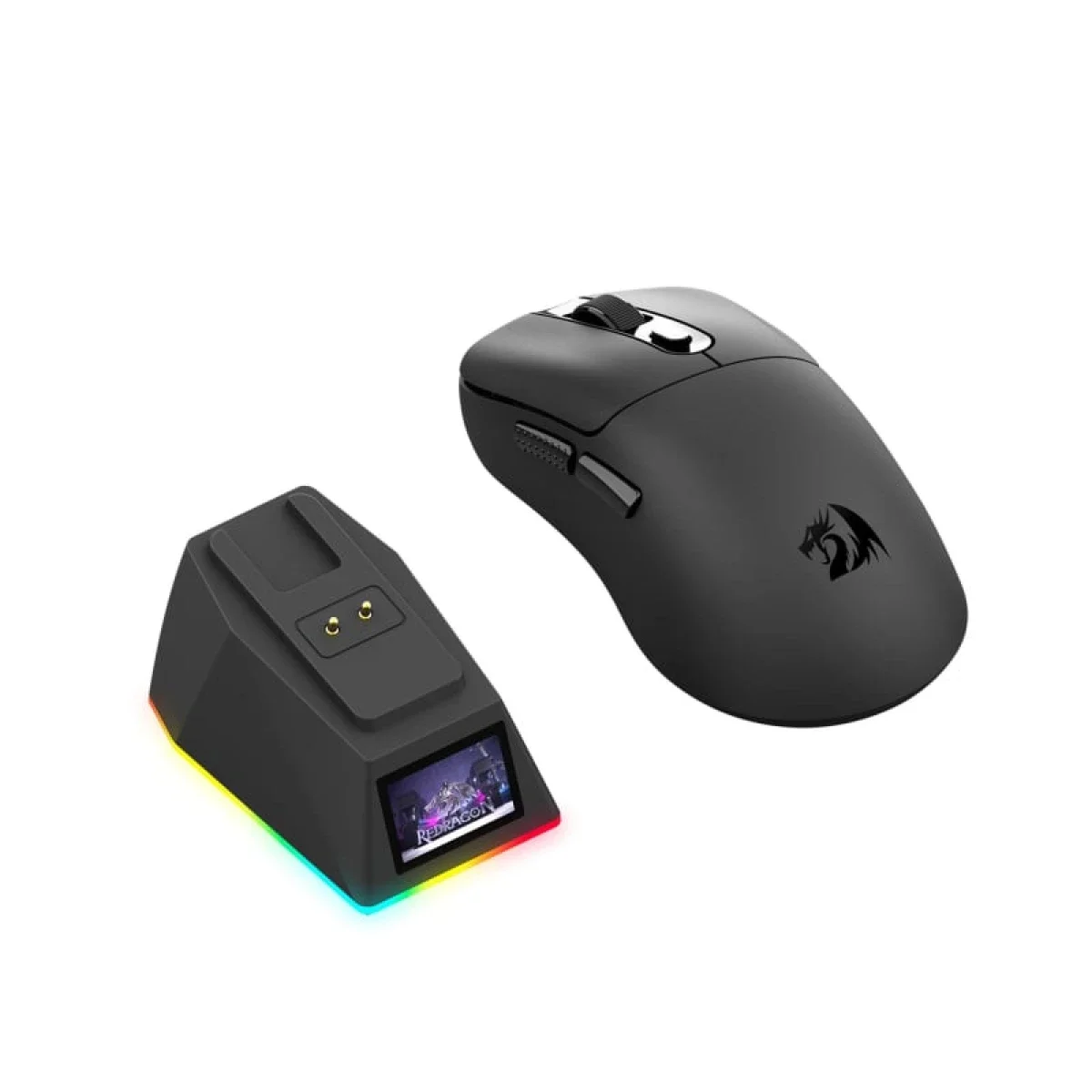 ماوس ألعاب Redragon M998 فائق الخفة ثلاثي الاتصال مع قاعدة شحن RGB ومستشعر PAW3950 ودقة 30000 DPI، أسود - Thumbnail 10