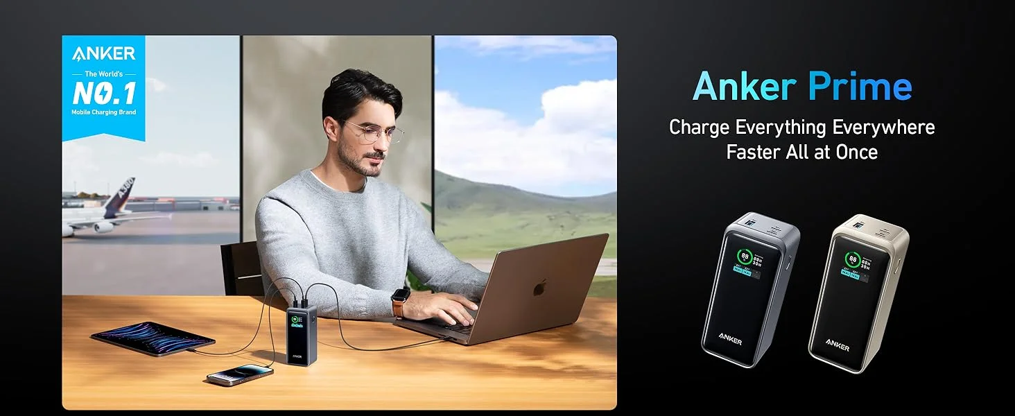 Anker Prime 20,000mAh 200W Portable Power Bank Laptop Charger Black - Image 8