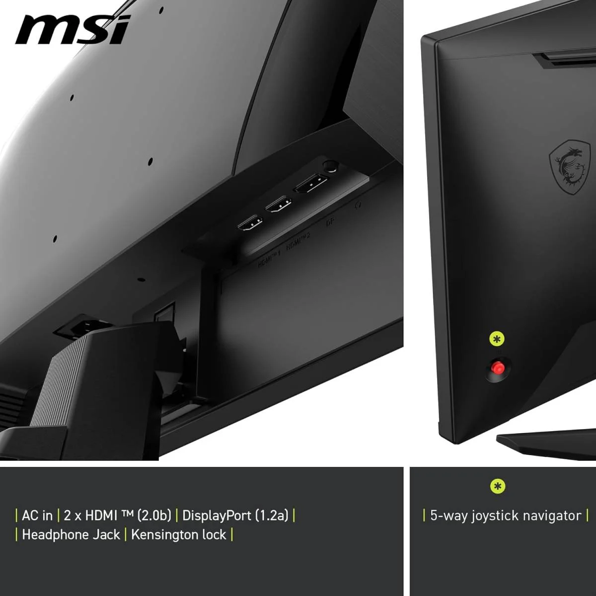 MSI 24.5-inch Flat FHD Gaming Monitor, 200Hz, 0.5ms Rapid IPS, HDR Ready, AMD FreeSync Premium, Black, 3-Year Warranty – MAG 255F E20 - Thumbnail 6