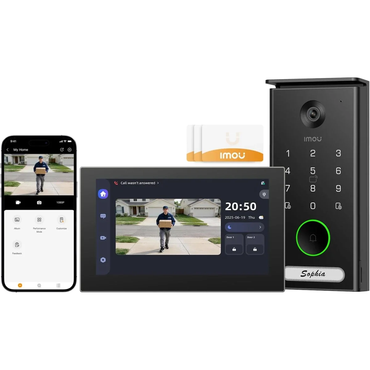 IMOU VDP7 5MP 2-Wire Video Doorphone Kit with 7-Inch Touch Screen VO1-5M0R / VH1-7A0S