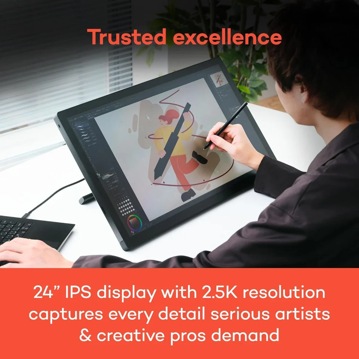 شاشة رسم Wacom Cintiq 24 مقاس 23.8 إنش مع حامل، دقة 1920x1080، DTK246K0B - Thumbnail 3