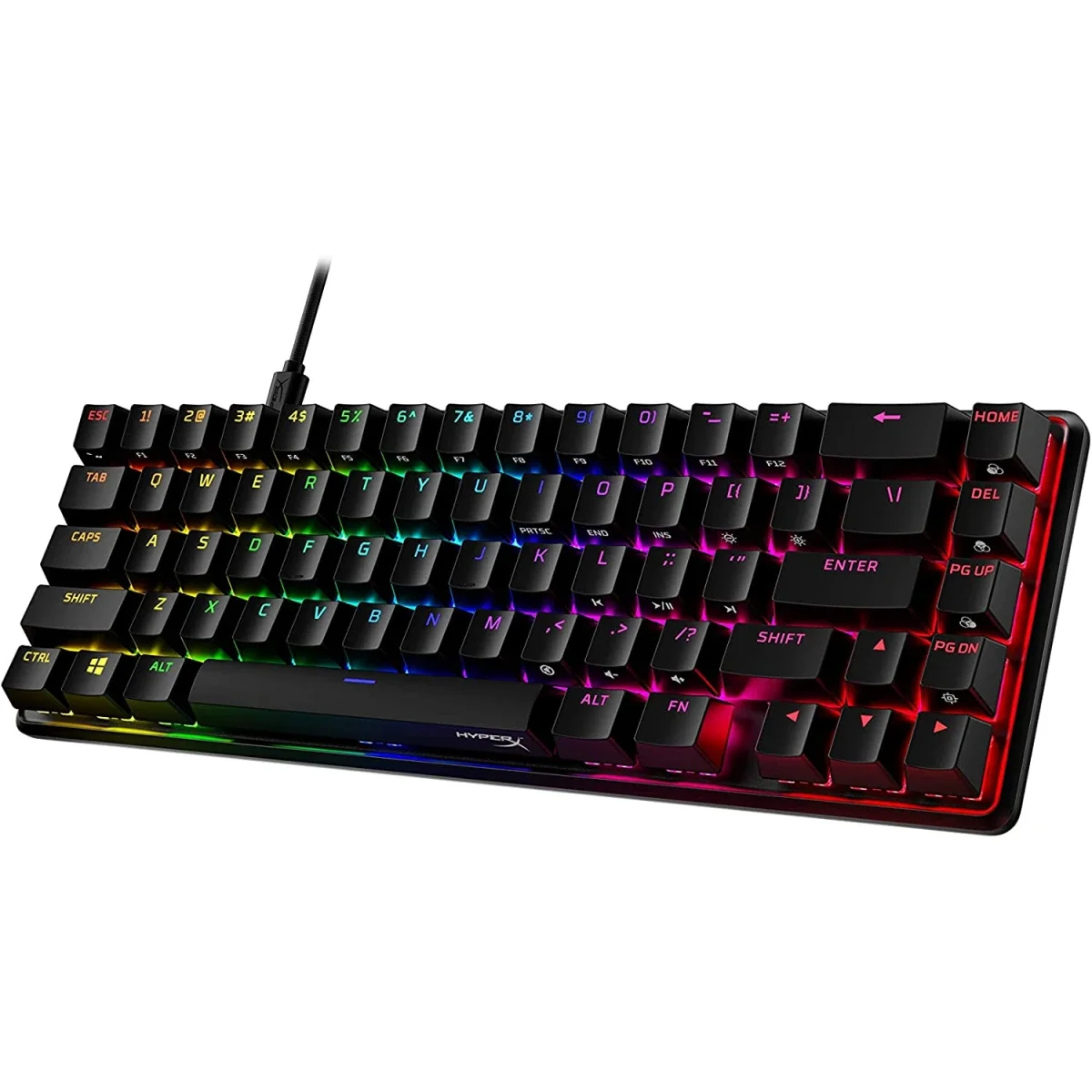 كيبورد ألعاب HyperX Alloy Origins 65 ميكانيكي بمفاتيح حمراء خطية وإضاءة RGB - Thumbnail 4