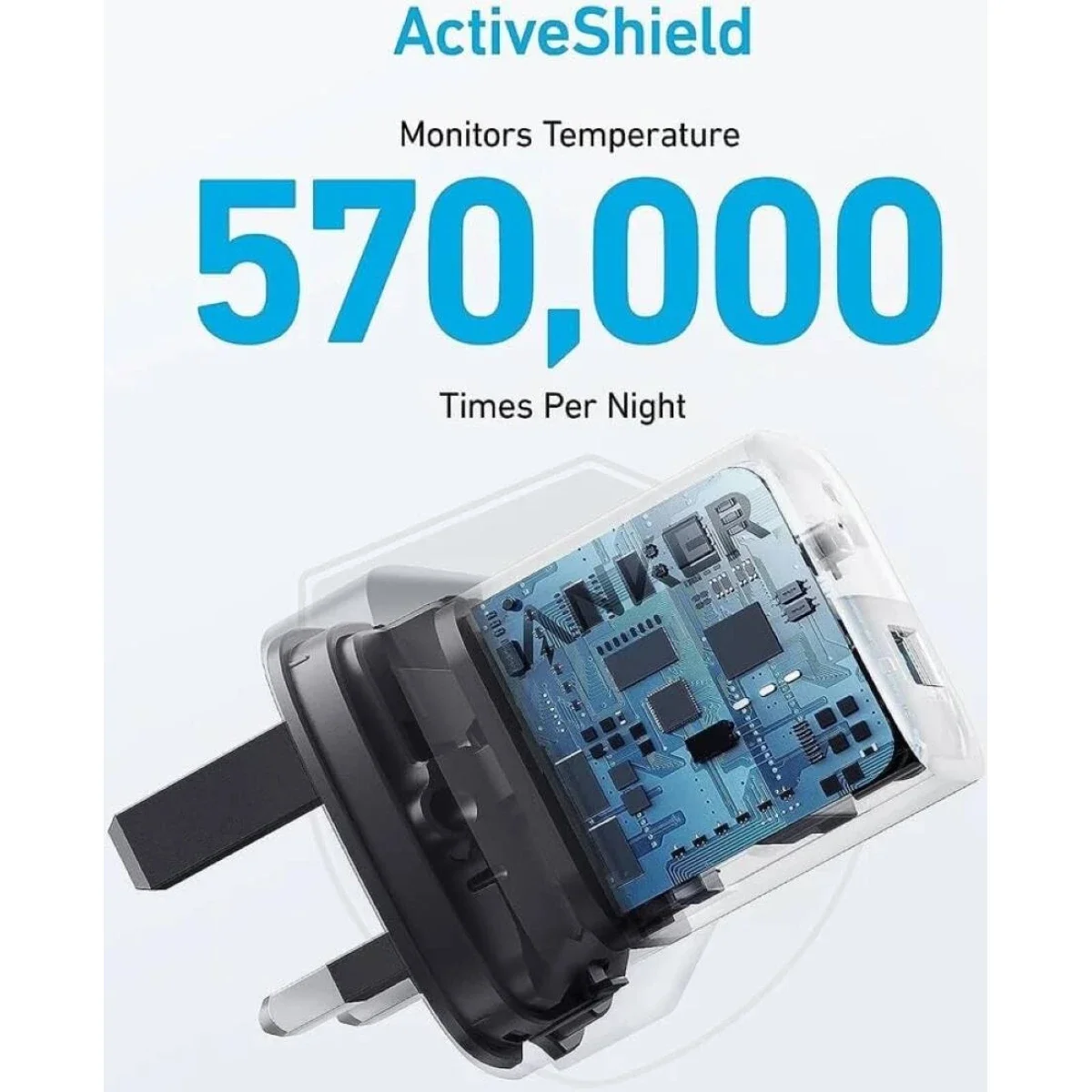 شاحن حائط Anker 323 بقدرة 33 واط مع كابل USB-C إلى USB-C بطول 90 سم - أسود - Thumbnail 8
