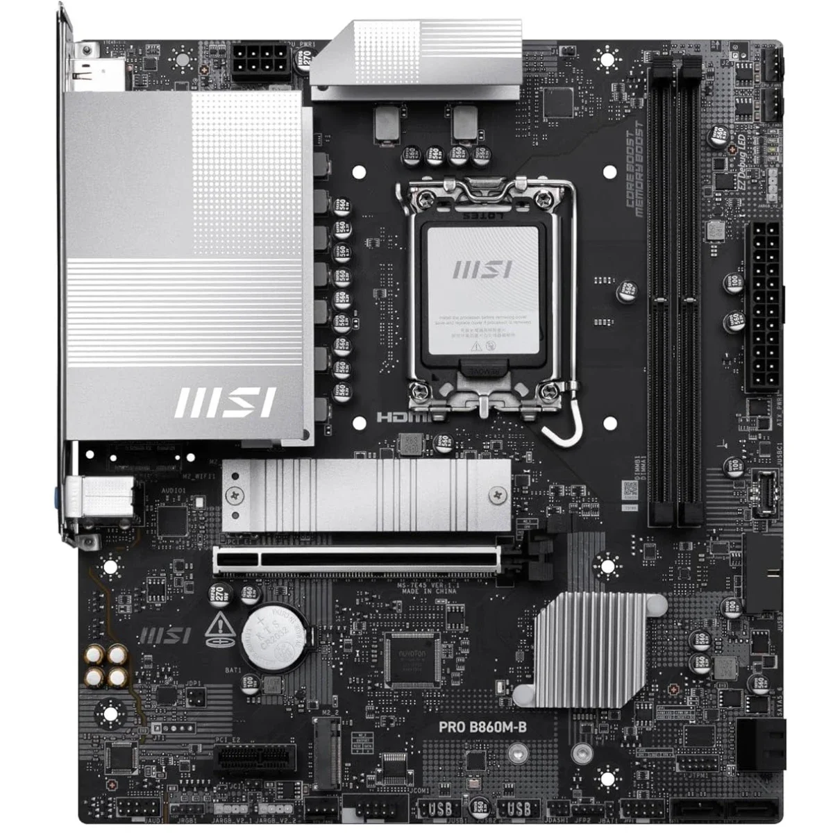 MSI PRO B860M-B mATX Motherboard LGA 1851 DDR5 PCIe 5.0 M.2 Gen5 5G LAN - Thumbnail 2