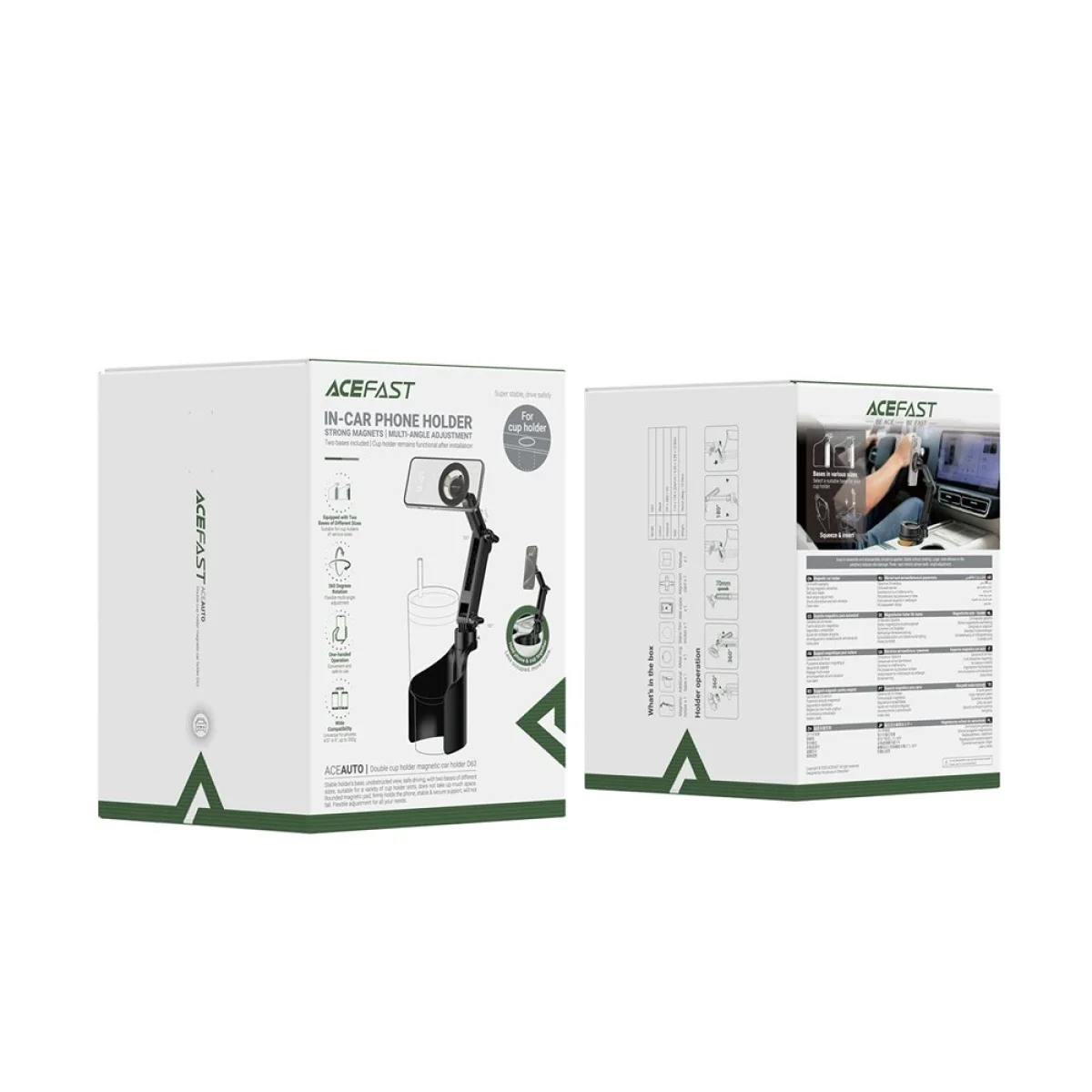 حامل هاتف للسيارة ACEFAST D63 لحامل الأكواب قابل للتعديل لهواتف 4.7-6.9 إنش - أسود - Image 8