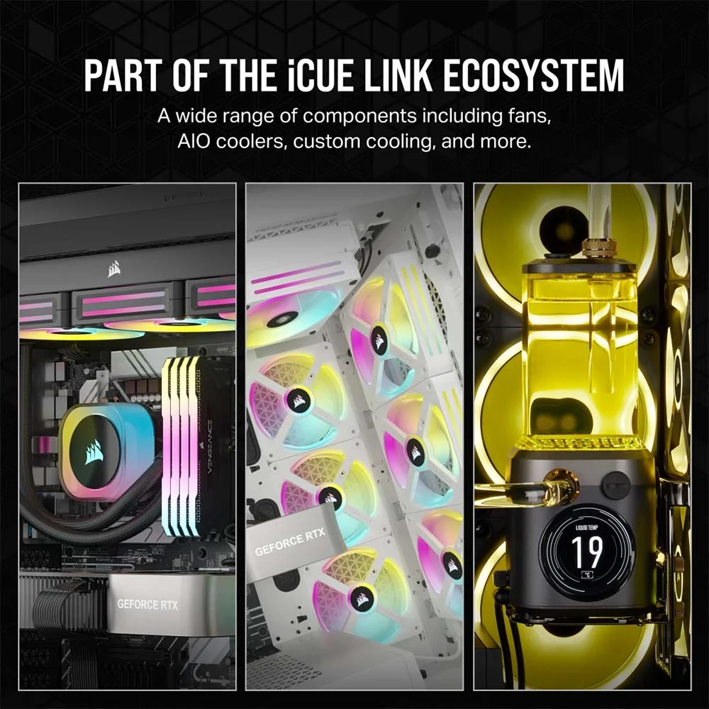 مبرد معالج مائي Corsair iCUE LINK H100i RGB مقاس 240 ملم أبيض CW-9061005-WW - Image 8