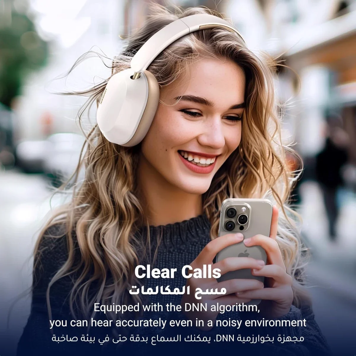 UGREEN HiTune Max5C Wireless Over-Ear Headphones with Adaptive ANC, Hi-Res Audio and 75H Playtime - White - Image 7
