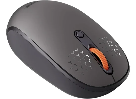 ماوس Baseus F01B لاسلكي ثلاثي الوضع بأزرار صامتة ودقة 800/1000/1600 DPI، رمادي - Image 8