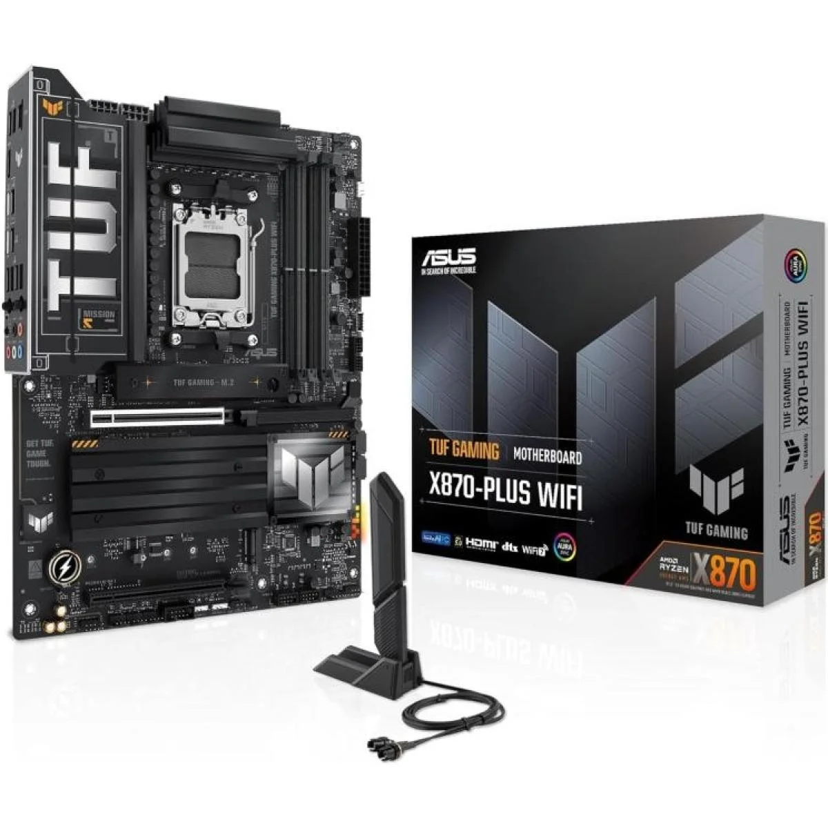 Asus TUF Gaming X870-PLUS WIFI X870 ATX Motherboard with Wi-Fi 7, AM5, DDR5 & 4x M.2
