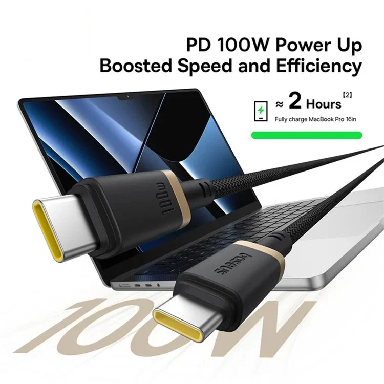 Baseus Dura Series USB-C to USB-C Fast Charging Cable 100W 1M Black - Thumbnail 5