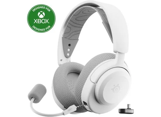 سماعة ألعاب SteelSeries Arctis Nova 3X Wireless لاسلكية بتقنية 2.4GHz وBluetooth وبطارية حتى 40 ساعة، أبيض