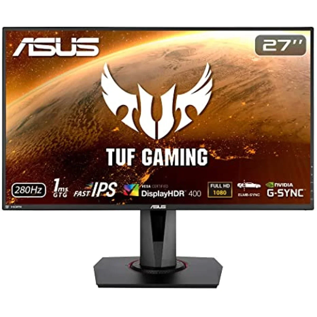 Asus TUF Gaming VG279QM 27-Inch Full HD Fast IPS Gaming Monitor, 280Hz, 1ms, G-SYNC Compatible, Black - Thumbnail 2