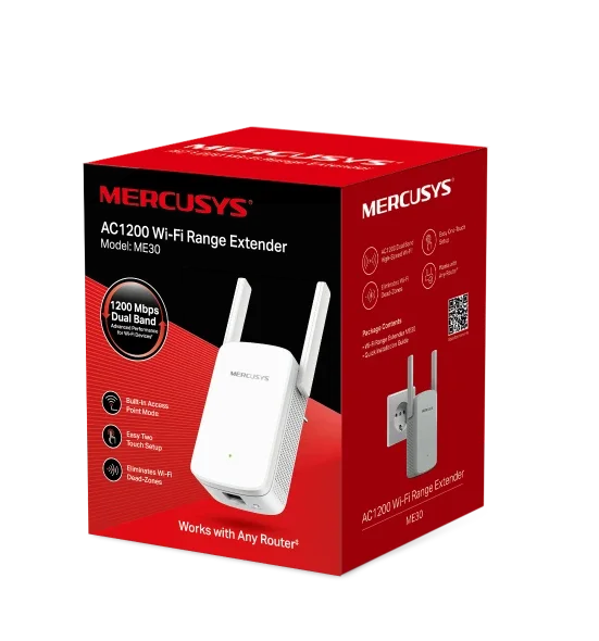 MERCUSYS ME30 AC1200 Dual-Band WiFi Range Extender with Ethernet Port - Thumbnail 3
