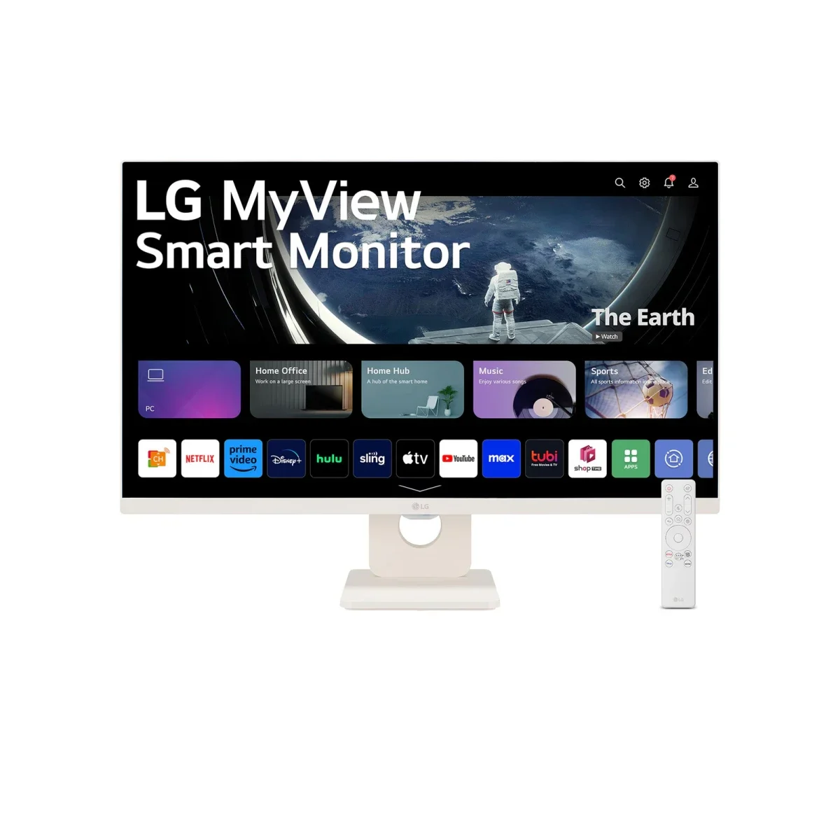 شاشة LG 27U511SA-W ذكية 27 إنش Full HD IPS بتردد 100 هرتز مع سماعات، أبيض