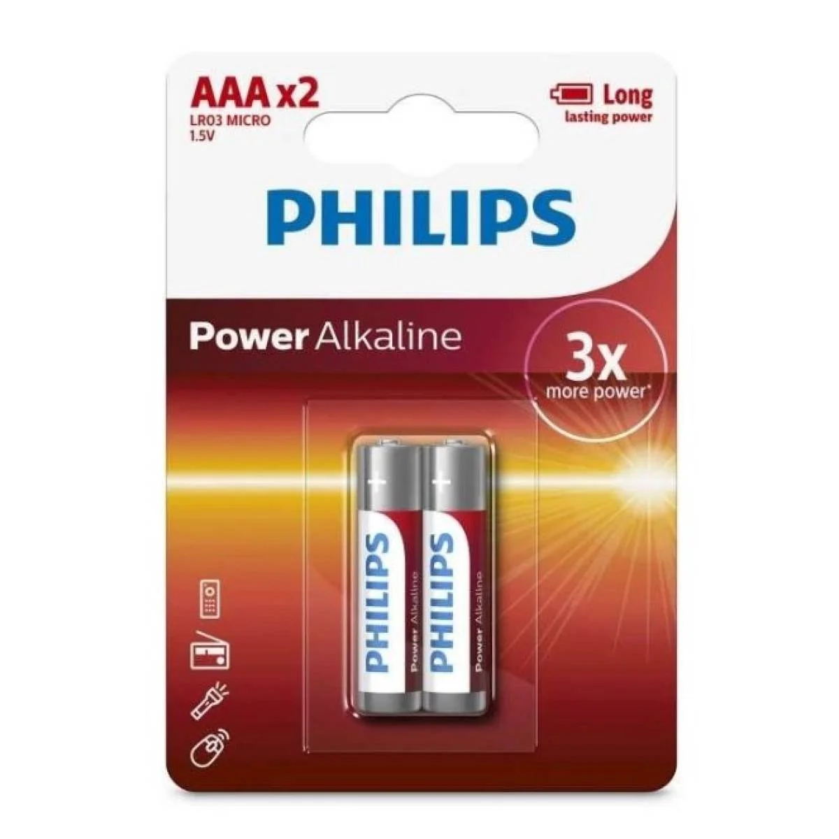 بطاريات Philips Power Alkaline AAA عدد 2