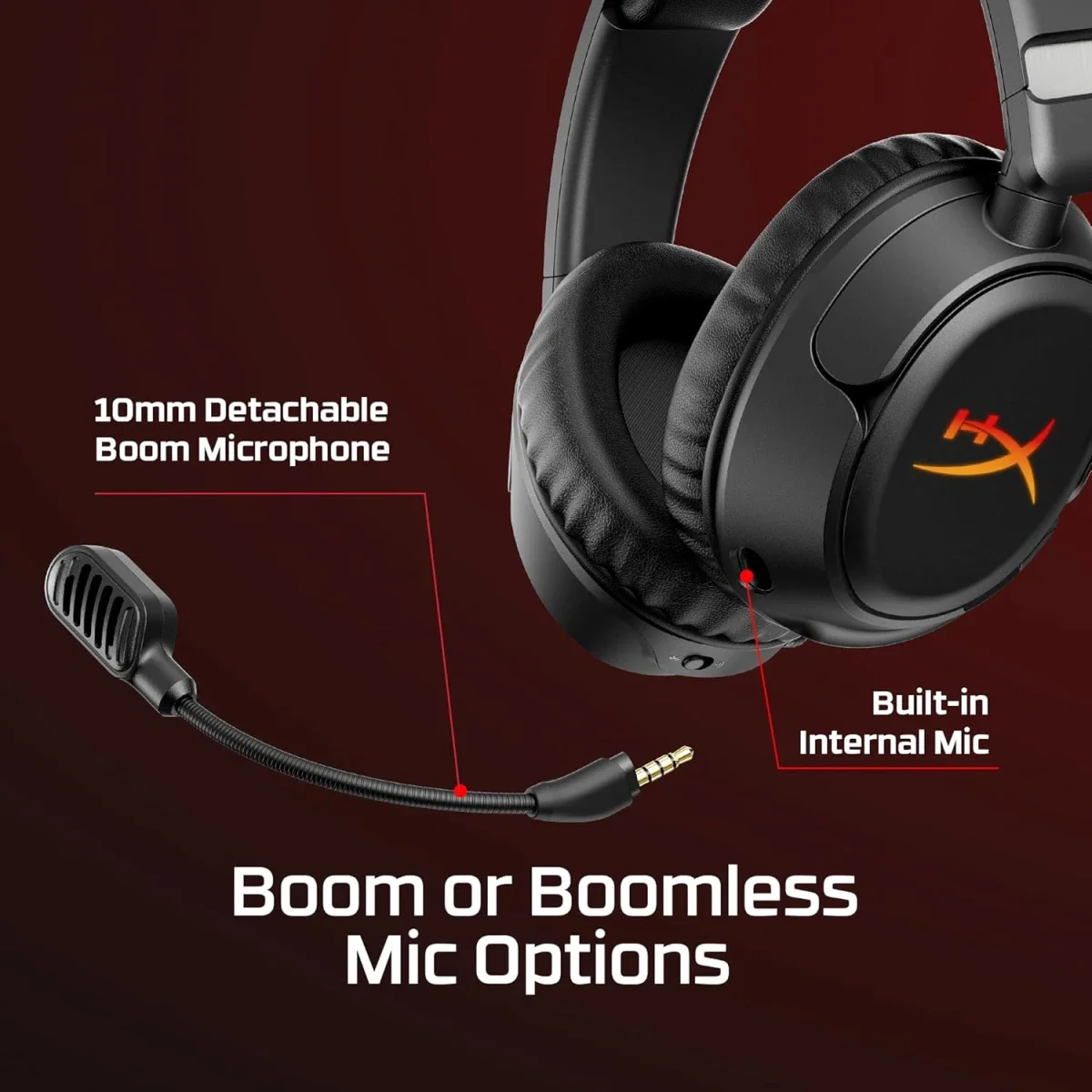 Hyper X Cloud Flight 2 Wireless Gaming Headset with RGB, 100-Hour Battery, 2.4GHz & Bluetooth - White - Thumbnail 6