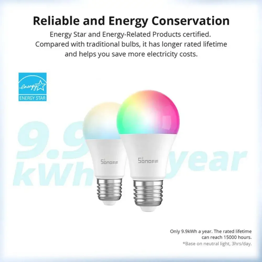 SONOFF B05-BL WiFi Smart LED Light Bulb 9W E26/E27 Dimmable RGB - Image 13